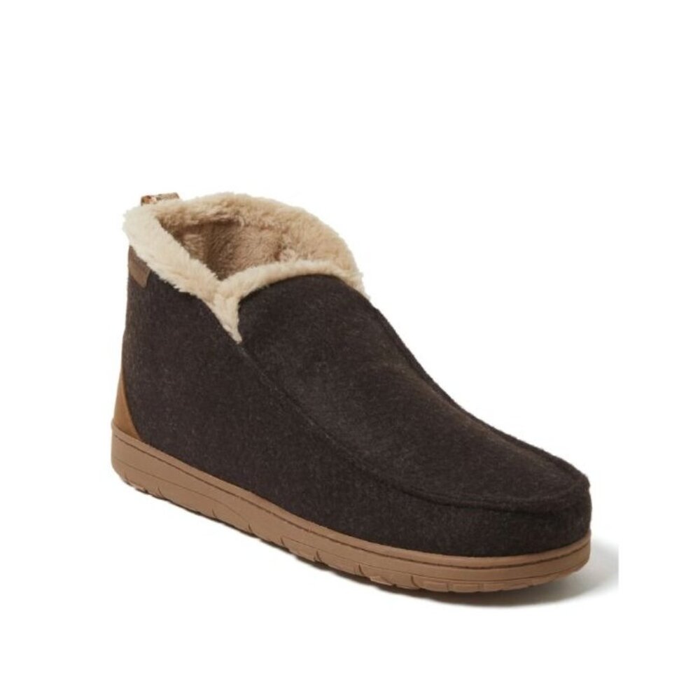 Dearfoms Cozy Comfort Men's Felt Moc Toe Boot Slippers. Size 7-8